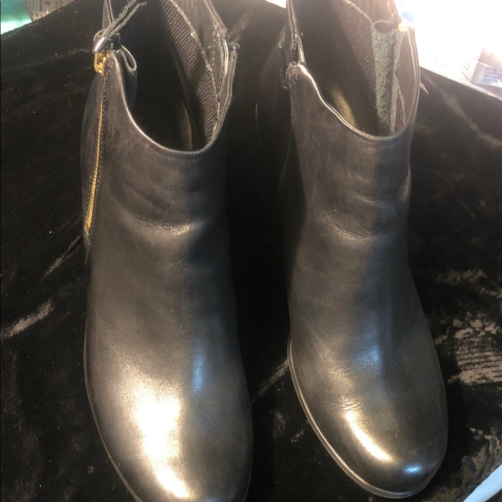 Ecco Womens Leather Double Side Zip Heeled Ankle Boots 11